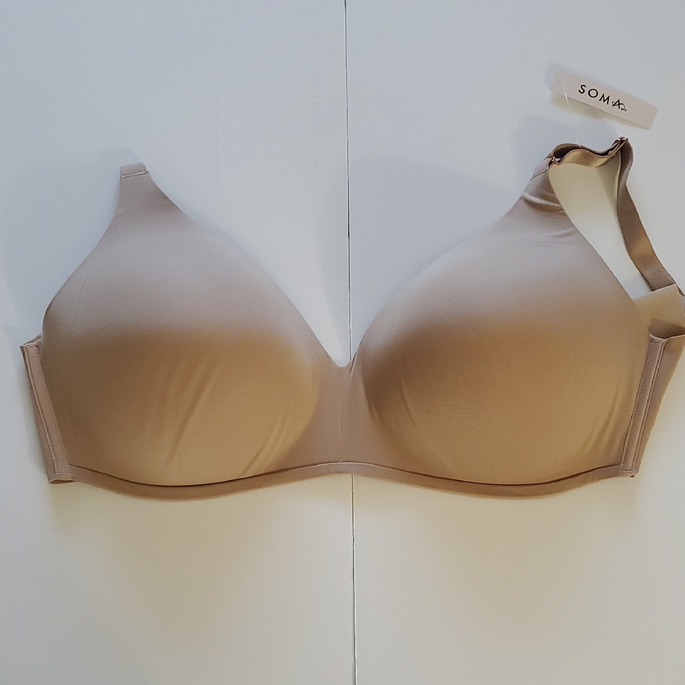 Soma Vanishing 360 Wireless Bra 34G Warm Amber NWT